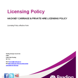 Hackney Carriage & Private Hire Licensing Policy 2025 thumbnail icon